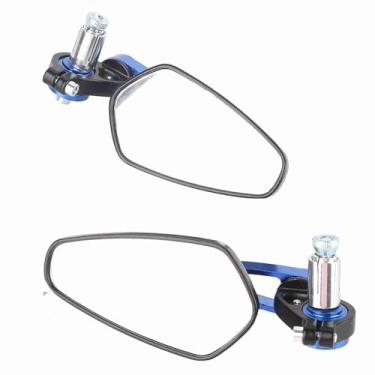 Imagem de Cryfokt Espelhos Retrovisores Extremidade do Guiador, Espelhos Retrovisores Laterais Giratórios Ajustáveis ​​de 360 ​​graus, Duráveis, Condução Em Liga de Alumínio para (Azul)