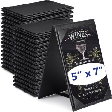 Imagem de Porta-menus Gerrii Leatherette Black PU Leather 13x18cm (30)
