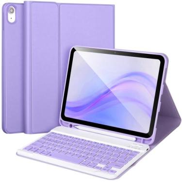 Imagem de Capa de teclado AHYWTAN para iPad 11/10ª geração com porta-lápis