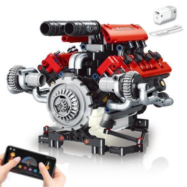 Imagem de Kit de modelo de motor OWNONE 1 V8 com motor, luz e controle de APP
