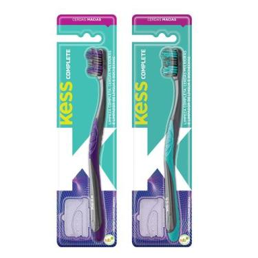 Imagem de Escova Dental c/ Porta Escova Complete Cerdas Macias Kess