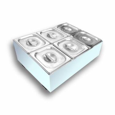 Imagem de Condimentadora Central p/ Alimentos 6 cubas ZPCN06 Branca - Zepper