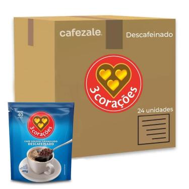 Imagem de Café Solúvel Descafeinado Três Corações Kit 24 Refis De 40G