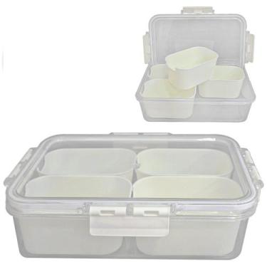 Imagem de Pote Organizador Geladeira 1500ml 4 Cestos com Tampa - HOME ART