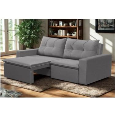 Imagem de Sofá Retrátil 2 Lugares 1,80m Londres Suede Cinza Mirra Decor