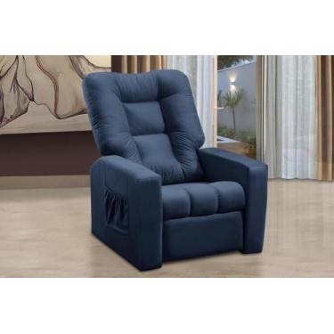 Imagem de Poltrona do Papai Reclinável Ibiza Suede Azul Mirra Decor