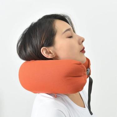 Imagem de Travesseiro de Pescoço Com Capuz Travesseiro Ergonômico para Pescoço para Apoio de Cabeçote de Cabeçote u Tipo u Tipo de Escuro (Laranja)