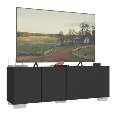 Imagem de Rack Para Até 50 Polegadas Com 4 Portas Multimóveis Mp1072 Preto/branc
