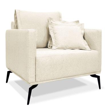 Imagem de Poltrona De Estar Sirius Linho Pés Metálicos Natural