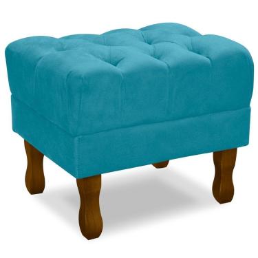 Imagem de Puff Puf Retro Capitone 55X44Cm Suede Azul Tif Mpassos Azul Tif