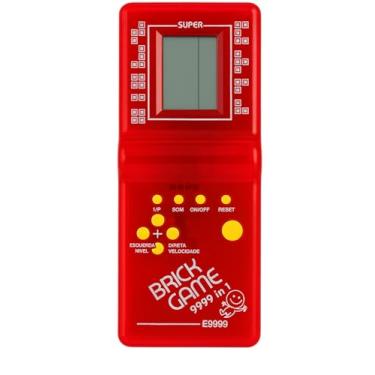 Imagem de Mini Game Retrô Portátil Brinquedo De Mão Sons Ajustáveis e Tela LCD (Vermelho)