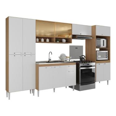 Imagem de Armário De Cozinha Completa Com Gabinete De Pia 5 Pçs Paris Multimóveis Rustic-branco Rustic-branco