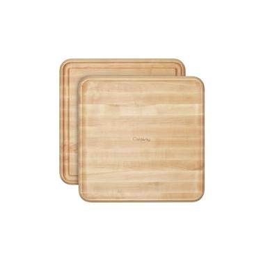 Imagem de Caraway Bloco de açougueiro de 30,5 cm, tábua de corte de madeira para cozinha, bloco quadrado de corte de dupla face para preparação, apresentação e servir, bordo