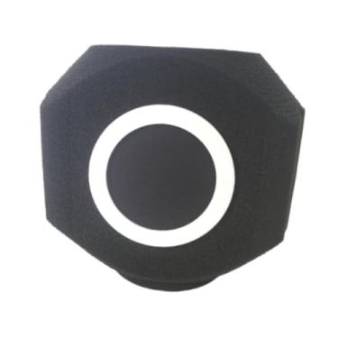 Imagem de oshhni Bola de isolamento de microfone com filtro de reflexão absorvente de som, filtro de microfone condensador prático para uso doméstico em ambientes, Preto