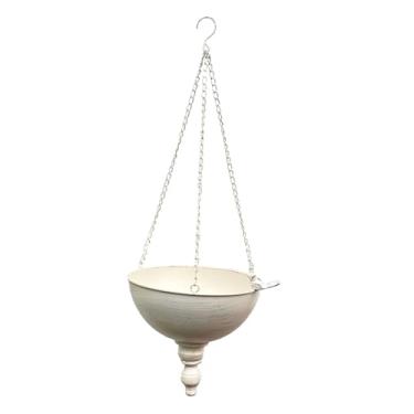 Imagem de KiBcsLic Vaso de flores suspenso para mesa, estilo retrô, ideal para jardim, parede ou Perfeito para escritório, pátio, área externa e estilo fazenda, Branco