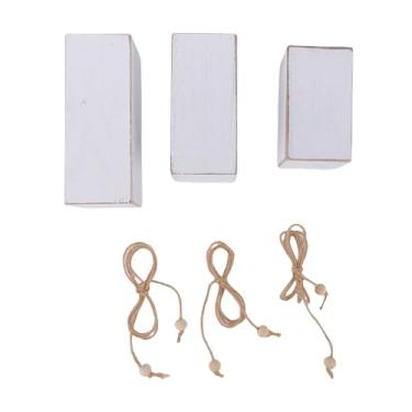 Imagem de AYNEFY Conjunto de 3 Castiçais de Madeira, Suporte de Vela Rústico de Fazenda Com Base Plana, Decoração de Mesa de Madeira de Pinho Maciço para Mesa de Jantar de Sala de Estar,