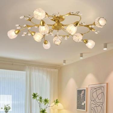 Imagem de Luminária de teto American Flower, estilo pastoral francês, criativa, para sala de estar, sala de jantar, quarto, casa de campo, loja de roupas, luminária pendente de LED para decoração de c