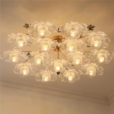 Imagem de Luminária de teto estilo pastoral americano, criatividade francesa, para sala de estar, restaurante, quarto, escritório, casa de campo, café, loja de roupas, decoração em LED, lâmpada em for