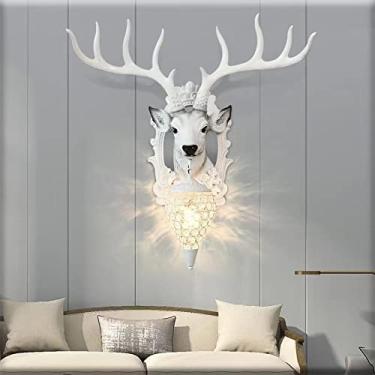 Imagem de Luminária de parede LED estilo veado, contemporânea, para sala de estar, quarto, escritório, casa de campo, hotel, quarto infantil, corredor, decoração artística (Estilo 4)