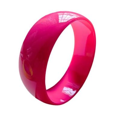 Imagem de Kicomvi Pulseira retrô neon dos anos 70, 80, pulseiras de plástico coloridas para mulheres, bijuterias de festa de cosplay, elastic, Metal, Sem Pedra Preciosa