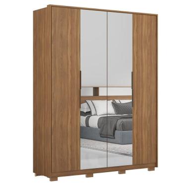 Imagem de Guarda Roupa Casal Com Pés 4 Portas 2 Com Espelhos Attore D02 Amendola Touch - Mpozenato