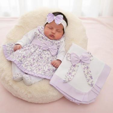 Imagem de Saída de Maternidade Menina Conjunto Roupa Para Bebê Lindinha Floral 0