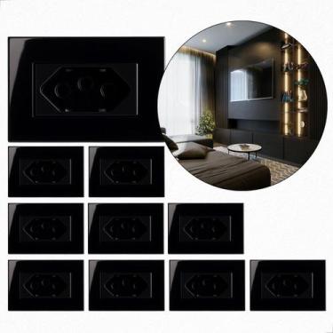 Imagem de Kit C/10 Conjunto Tomada P/ Móveis planejados painéis mesas de escritó