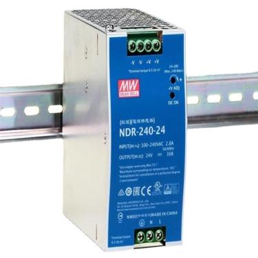 Imagem de Mean Well MW 240W Transformadores Industriais De Trilho Din Com SaíDa úNica Fonte De AlimentaçãO Para RáDio Amador 24V 10A (NDR-240-24 24V/10A/240W/DIN RAIL Power)