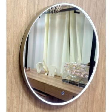 Imagem de Espelho led neon com touch, acabamento em couro várias cores disponíve