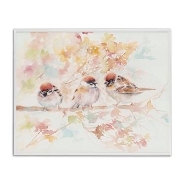 Imagem de Stupell Industries Trio of Birds on Watercolor Branch Gray Framed Giclee Art, design by Cady Driver, 16 x 20