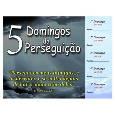 Imagem de Cartela 5 Domingos da Perseguição - 100 Unidades - no-brand