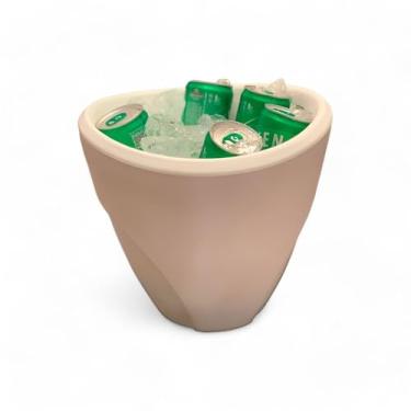 Imagem de Champanheira 5L Pequena Balde de Gelo Com Parede Dupla Branca