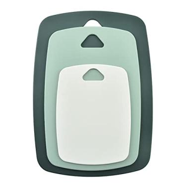 Imagem de CHEOTIME Tábuas de corte para cozinha, conjunto de 3 tábuas de corte de plástico PP com alça de fácil aderência, tábuas grossas para cortar carne, legumes, frutas, lavável na lava-louças (estilo 2
