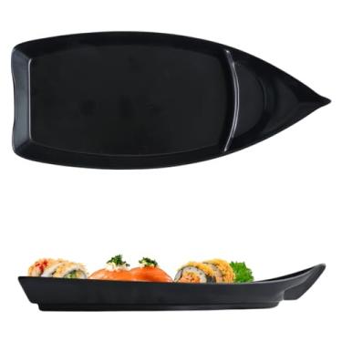 Imagem de 6 Pratos Barco Travessa Melamina Comida Japonesa Sushi 26cm