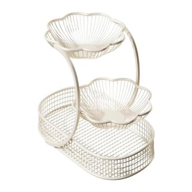 Imagem de FytStycale Fruteira de Metal com 3 Níveis, Organizador de Cozinha, Suporte para Fruteira para Mesa de Jantar, Ideal para Armazenar Legumes, Frutas E Pão, Branco