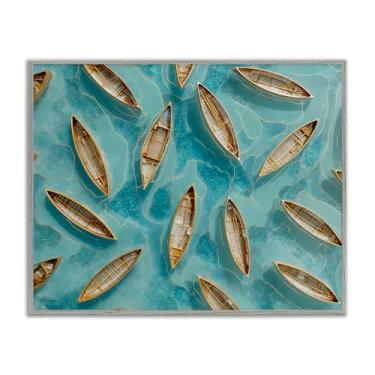 Imagem de Stupell Industries Arte giclée emoldurada preta Harmonious Canoas on Water, design por Franklyn Gregory, 28 x 35 cm