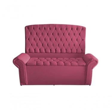 Imagem de Kit Dubaí Cabeceira De Cama Box Casal E Recamier Baú Solteiro 90 Cm Suede Rosa Bebê Do Lar Móveis