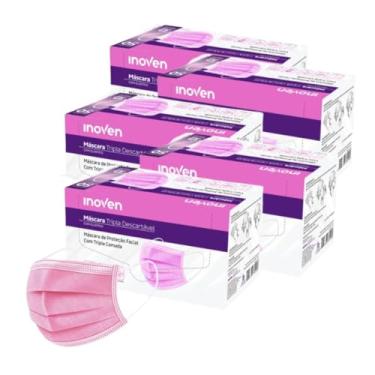 Imagem de Máscara Descartável Facial Tripla Camada de Proteção Filtro - 250 Unidades (5 pacotes com 50 unidades)