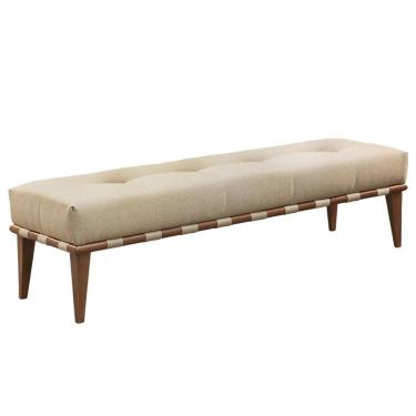 Imagem de Recamier Valentin Luxo Madeira Maciça Castellar Móbile Veludo Bege Claro