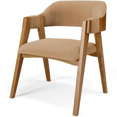 Imagem de Cadeira Para Sala De Jantar E Estar Living Estofada Suran L02 Bouclê Mostarda - Lyam