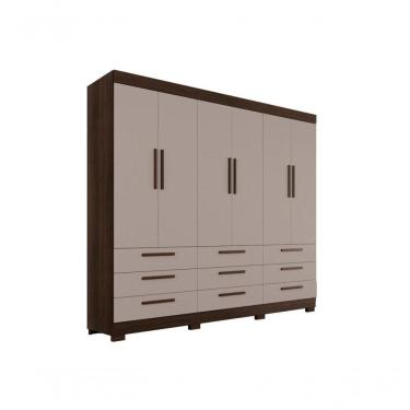 Imagem de Roupeiro Dinamarca Sem Espelho 6 Portas 9 Gavetas Salleto Savana-off White