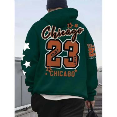 Imagem de Moletom Masculino Chicago 23 Verde 3D Casual