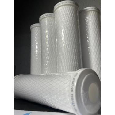 Imagem de J.G.S Purificação Kit com 5 Refis de Polipropileno para Filtro de Água, 9 3/4 Polegadas, 10 Micras, Elemento Filtrante com Malha Diamante