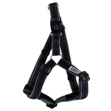 Imagem de Pet Zone Peitoral grande para cães de 61 a 91 cm | Peitoral seguro e confortável para cães de até 32 kg | Nylon preto durável com fivela de liberação rápida