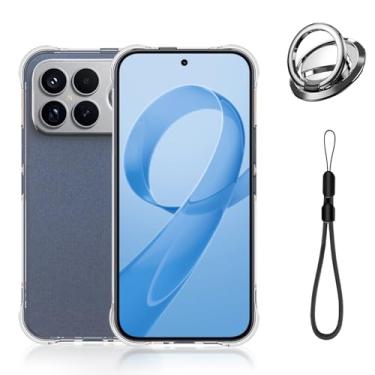 Imagem de Oshmirian Capa para celular Xiaomi Poco F8 Ultra TPU – transparente, alça de pulso, suporte de anel magnético, capa macia com absorção de choque, ultra tecnologia completa, compatível com Xiaomi Poco