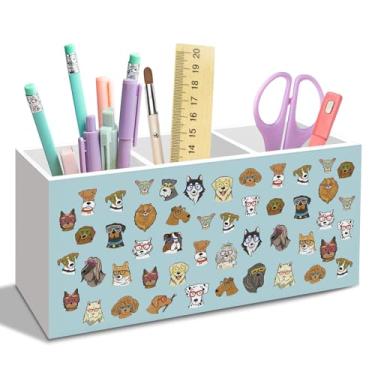 Imagem de nvucamd Porta-lápis engraçado de cachorro para mesa, acessórios de mesa de escritório, acessórios de mesa de escritório engraçados, organizador de escova de dentes para amantes de cães, mulheres