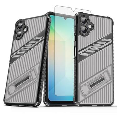 Imagem de Asuwish Capa de celular para Samsung Galaxy A06 5G com protetor de tela de vidro temperado e suporte resistente à prova de choque híbrido suporte rígido acessórios Ao6 A 06 4G LTE mulheres homens