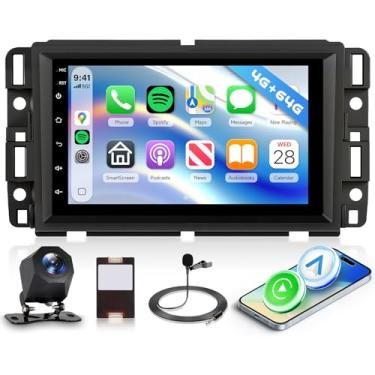 Imagem de Orderich Estéreo automotivo Android 4G + 64G para Chevy Silverado GMC Sierra Yukon 2007-2013 com carro sem fio CarPlay Android Auto, tela sensível ao toque de 17 polegadas, rádio de carro, navegação