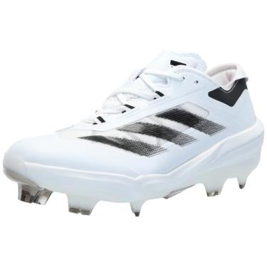 Imagem de adidas Tênis de beisebol masculino Adizero Impact, Branco/Preto/Branco, 13