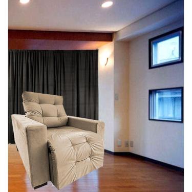 Imagem de Poltrona Amamentação Retratil E Reclinavel Sala Quarto Mamae Sofia Capuccino